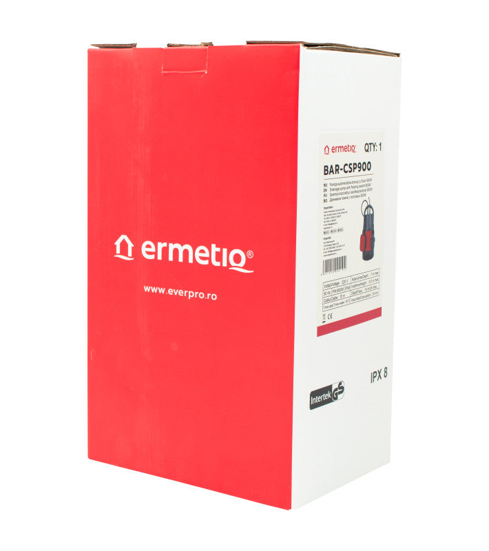 Pompă submersibilă cu flotor CSP 900 de 900 W pentru apă murdară cu debit 15 m³/h