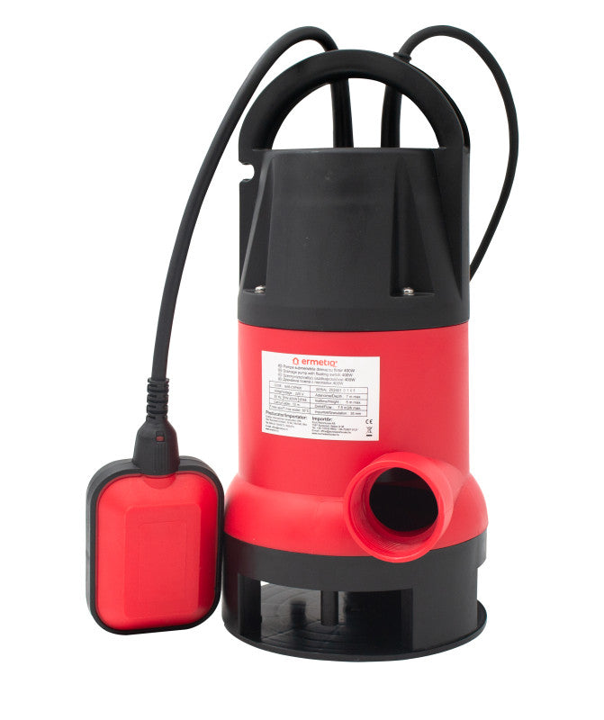 Pompă submersibilă cu flotor CSP 400 pentru apă murdară de 400 W cu debit 7,3 m³/h