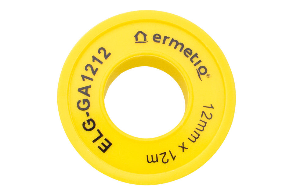 Bandă din teflon (PTFE) pentru etanșarea instalațiilor de gaz de 12 mm × 12 m