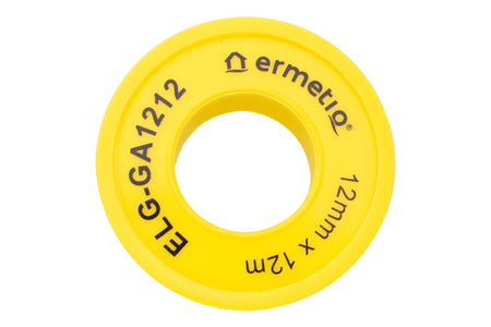 Bandă din teflon (PTFE) pentru etanșarea instalațiilor de gaz de 12 mm × 12 m