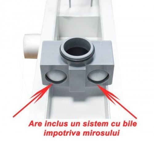 Rigolă de duș din oțel inoxidabil cu evacuare orizontală de 700 × 70 mm
