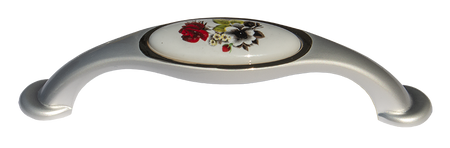 Mâner mobilier argintiu mat cu inserție din ceramică de 160 mm