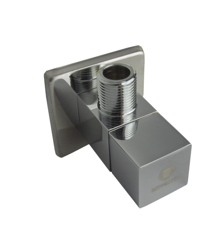 Robinet colțar din alamă cromată cu cartuș ceramic și racord 1/2" × 3/8"