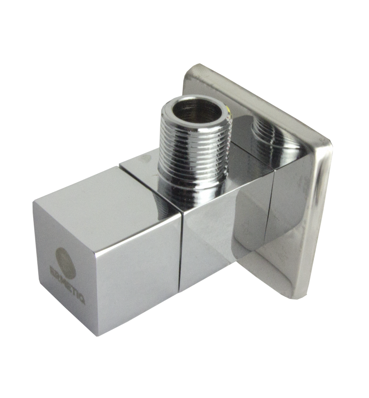 Robinet colțar din alamă cromată cu cartuș ceramic și racord 1/2" × 3/8"