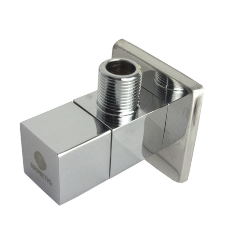Robinet colțar din alamă cromată cu cartuș ceramic și racord 1/2" × 3/8"