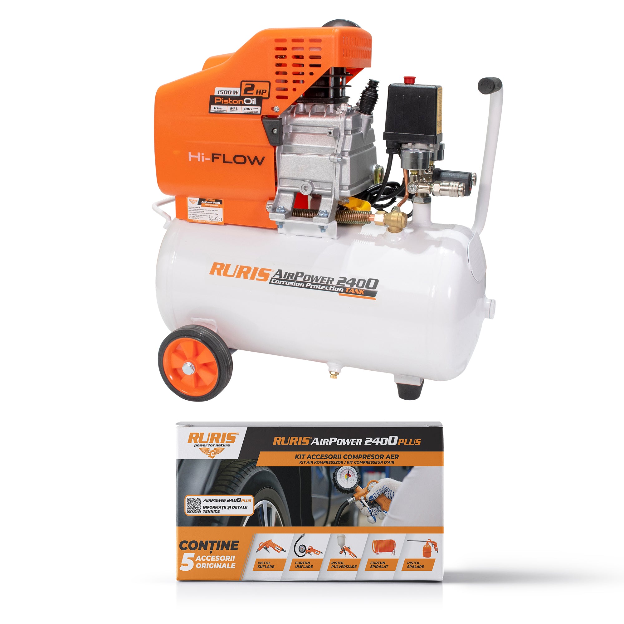 Compresor Ruris Airpower2400plus + Kit Airpower2400plus