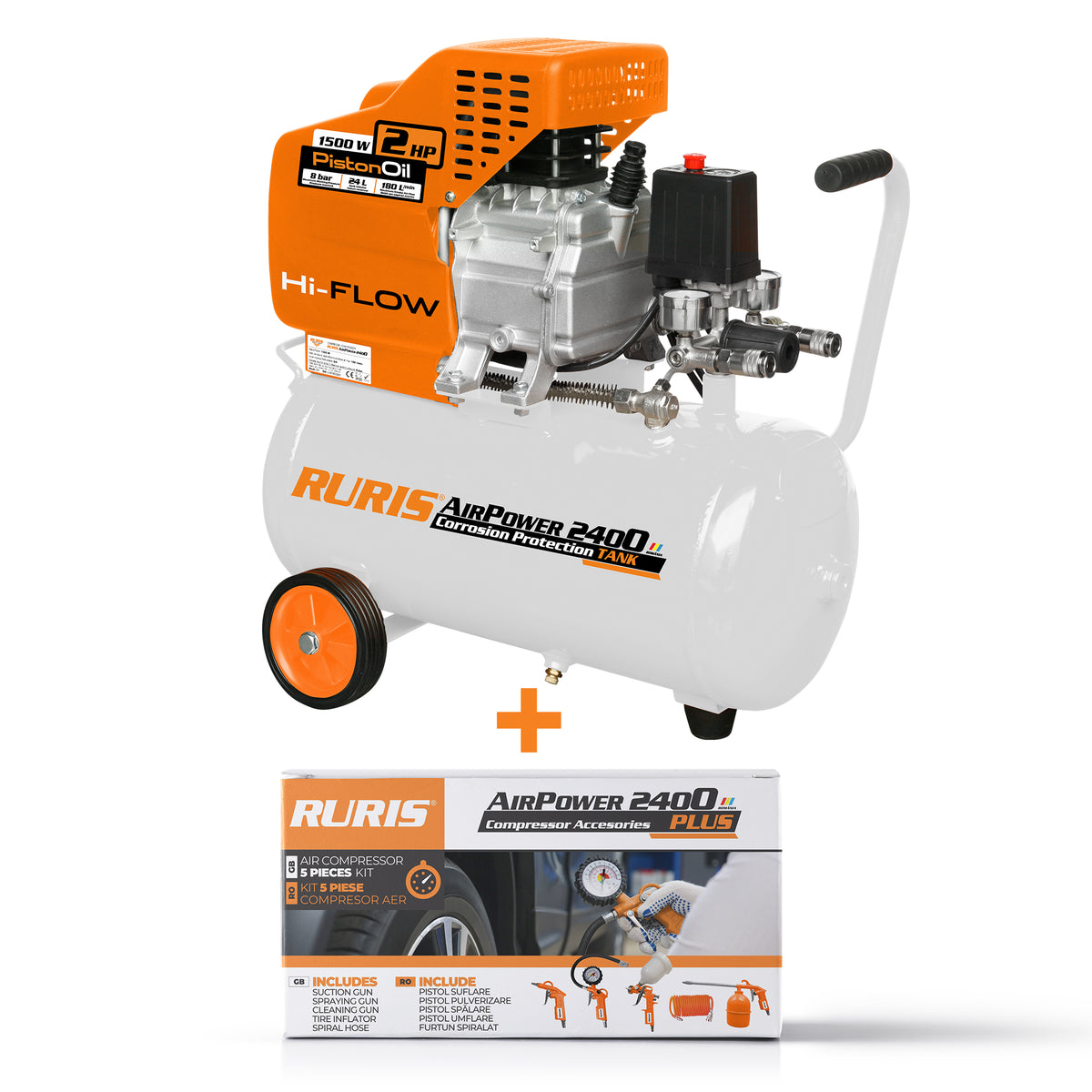 Compresor Ruris Airpower2400plus + Kit Airpower2400plus