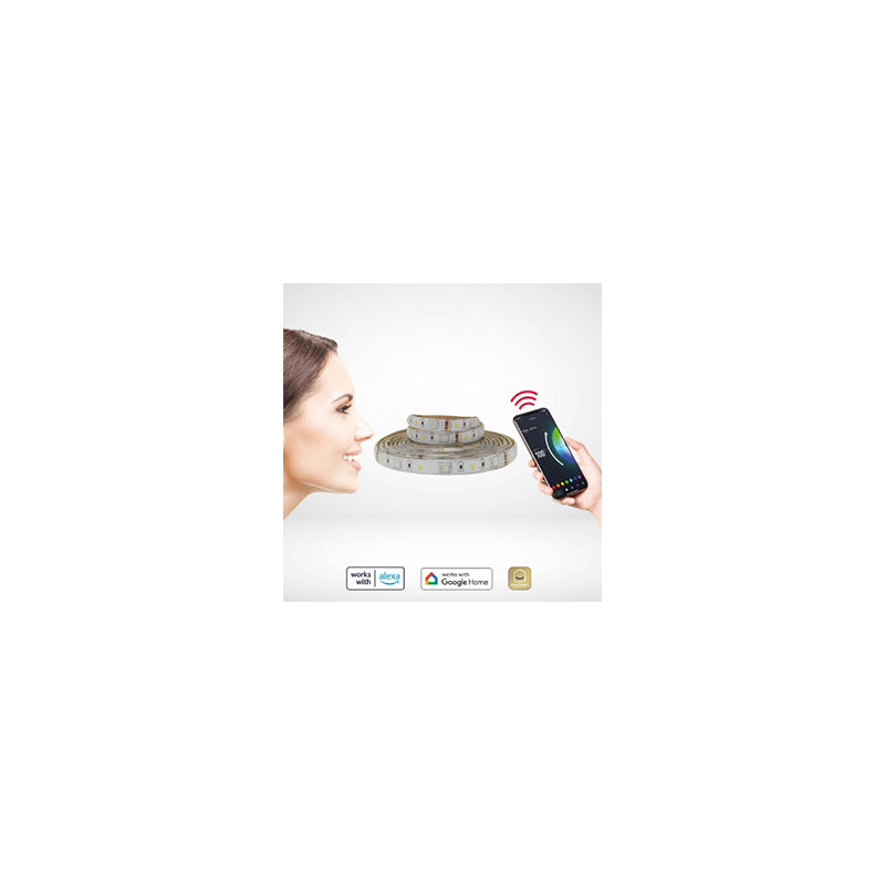Bandă LED smart RGB+W IP65 Wi-Fi, alb natural, 5 m, K-23680430