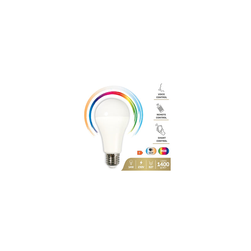 Bec LED E27 A65 RGB CCT Smart Wi-Fi 14W K-23683524