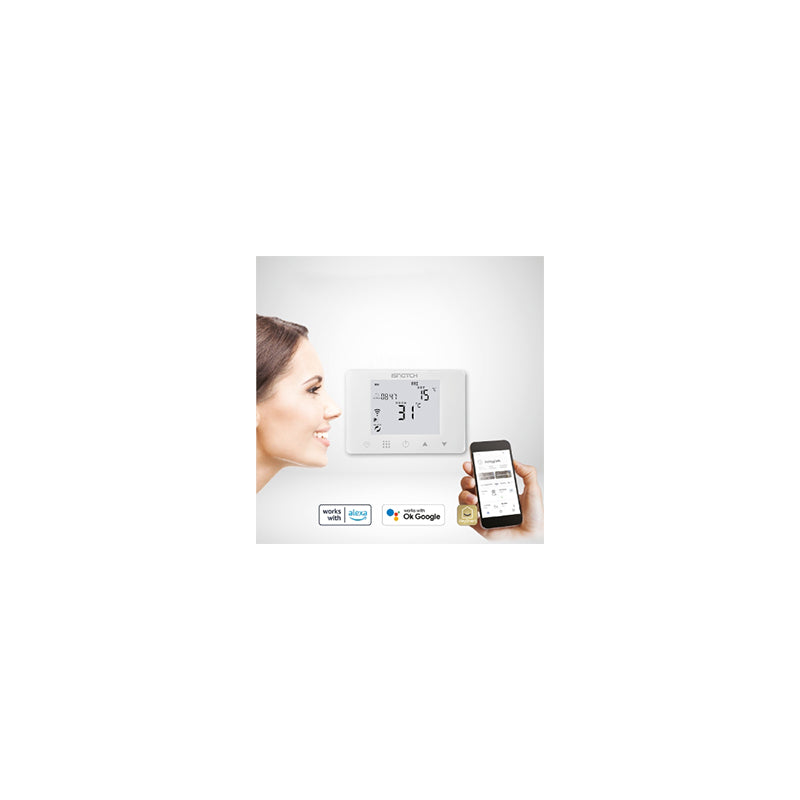 Termostat smart cu soft touch, Wi-Fi, programare săptămânală, Isnatch K-49683033
