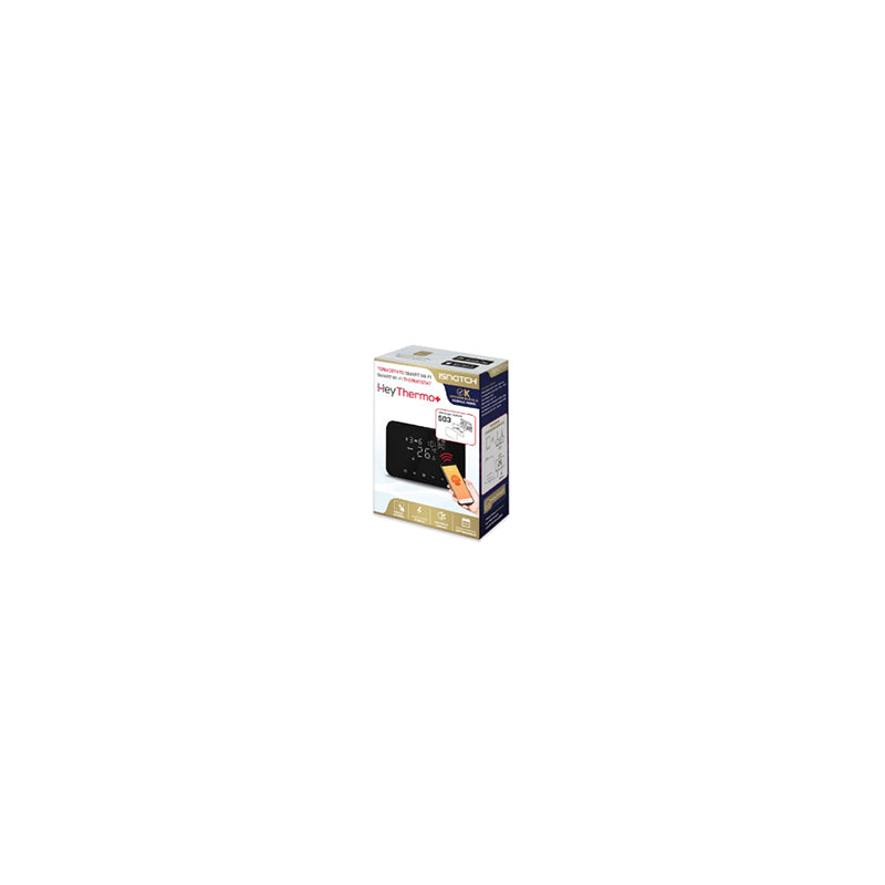 Termostat inteligent soft touch Wi-Fi negru, panou tactil, Isnatch K-49683035