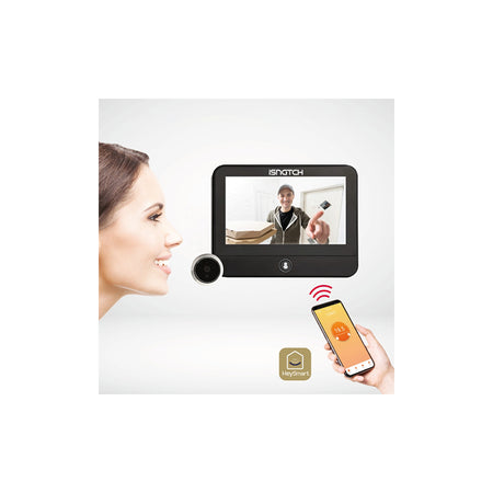 Vizor smart Wi-Fi cu monitor 4.3 inch, rezoluție 2K, detector mișcare și audio bidirecțional Isnatch K-67688470