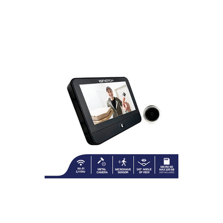 Vizor smart Wi-Fi cu monitor 4.3 inch, rezoluție 2K, detector mișcare și audio bidirecțional Isnatch K-67688470