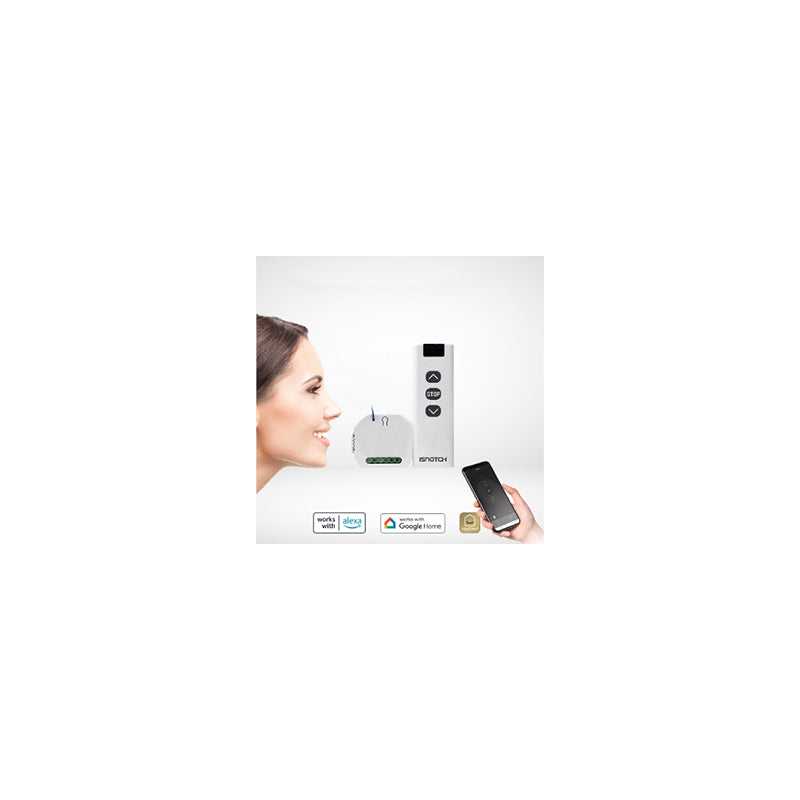 Kit închidere jaluzele smart Wi-Fi cu telecomandă, programabil, Isnatch K-68681061