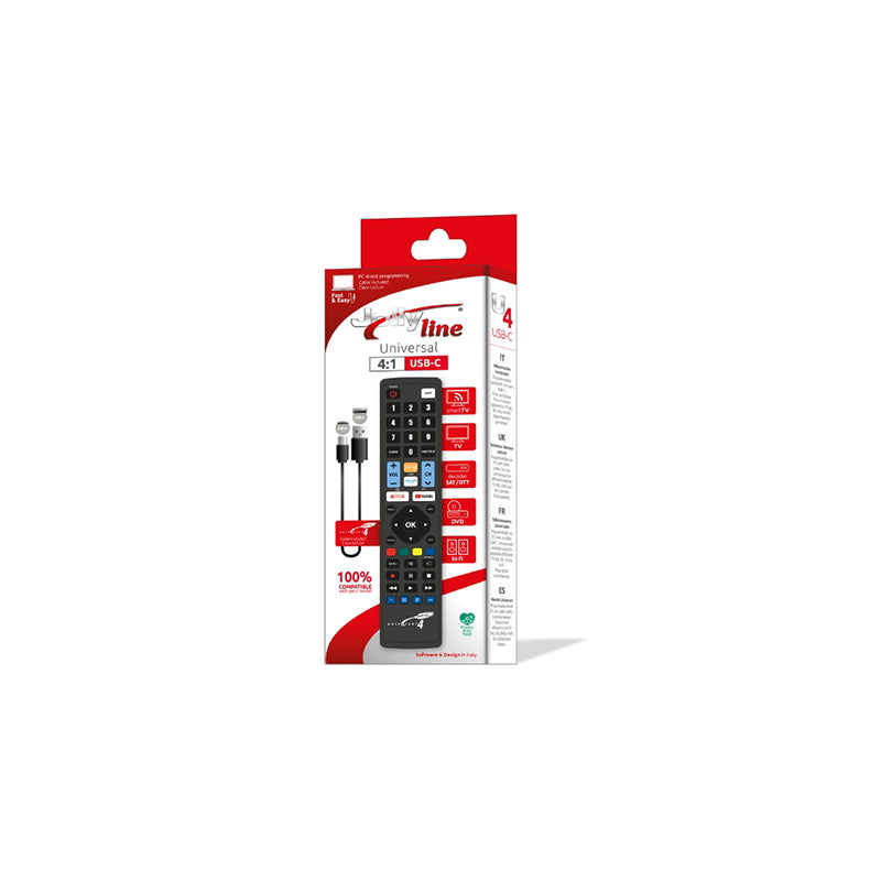 Telecomandă universală TV programabilă pentru 4 dispozitive, USB-C programabilă - JOLLYLINE K-JL3088USB