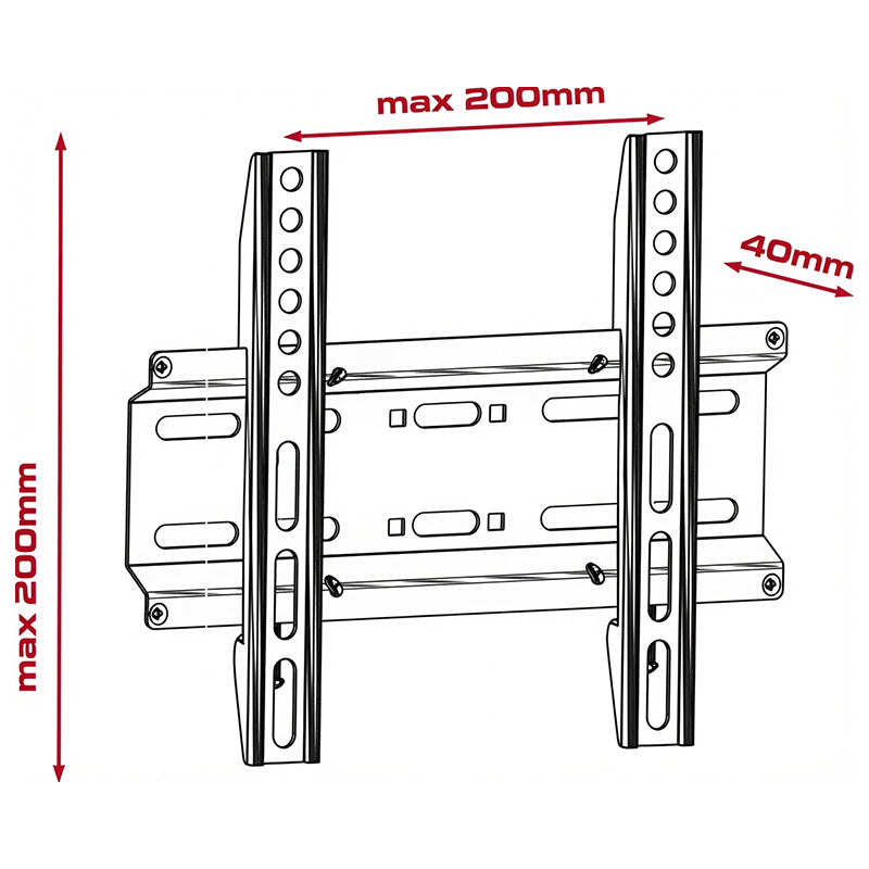 Suport TV universal 23"-42", 35 kg, VESA 75×75-200×200, distanță 40 mm K-JL41845