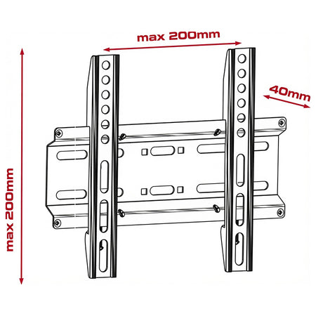 Suport TV universal 23"-42", 35 kg, VESA 75×75-200×200, distanță 40 mm K-JL41845