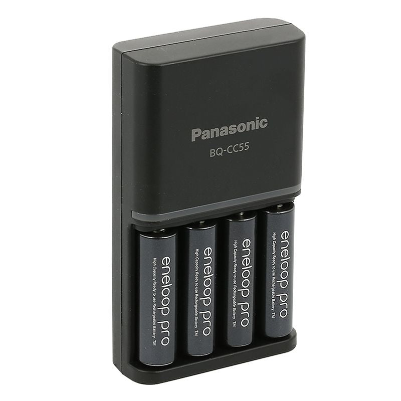 Încărcător 4 acumulatori AA 2500 mAh Panasonic Eneloop Pro Panasonic K-KJ55HCD40E