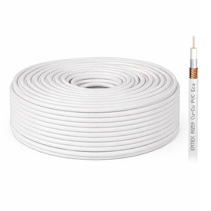 Cablu coaxial cupru RG59 rola 100 m manta PVC 75 ohm KAB-EMT59