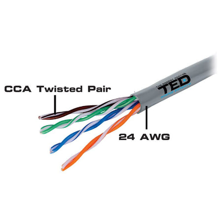 Cablu UTP CAT 5 CCA 0.5 mm rola 305 m Ted Electric KAB-TED3