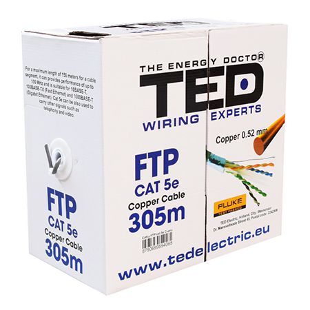 Cablu FTP Cat 5E cupru 0.52 mm 305 m Ted Electric KAB-TED8