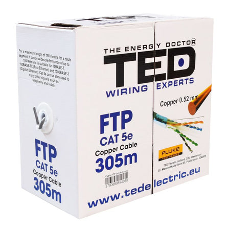 Cablu FTP Cat 5E cupru 0.52 mm 305 m Ted Electric KAB-TED8