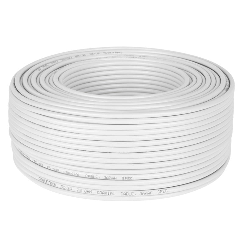 Cablu coaxial 3C2V alb, rola 100 m, cupru, diametru 5 mm KAB0001