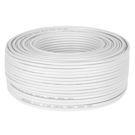 Cablu coaxial 3C2V alb, rola 100 m, cupru, diametru 5 mm KAB0001
