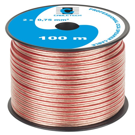 Cablu difuzor CCA 2 × 0,75 mm² transparent Cabletech KAB0356