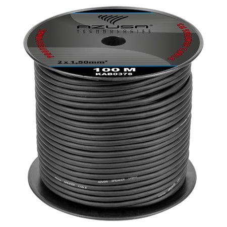 Cablu difuzor rotund 2×1.5 mm cu bumbac, rolă 100 m - Azusa KAB0378