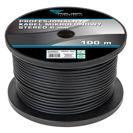 Cablu microfon stereo profesional 6 mm rola 100 m Azusa KAB0607