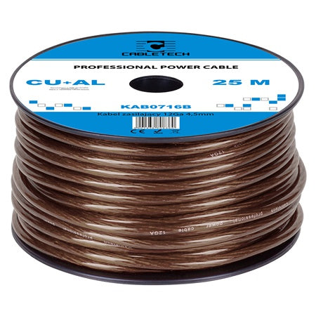 Cablu putere CU-AL 12GA, 25 m, 3.31 mm², negru Cabletech KAB0716B