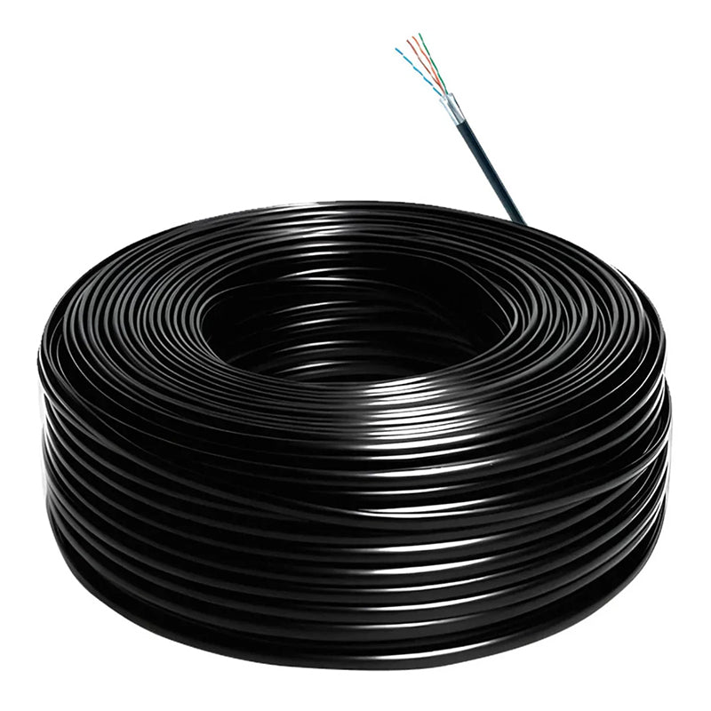 Cablu de rețea exterior UTP Cat5e din cupru de 0,5 mm pe rolă de 305 m cu manta PE neagră Hikvision KAB1LN5EO