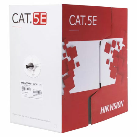 Cablu de rețea exterior UTP Cat5e din cupru de 0,5 mm pe rolă de 305 m cu manta PE neagră Hikvision KAB1LN5EO