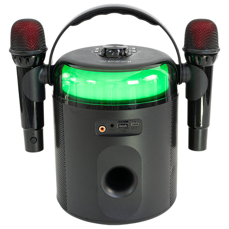 Boxa Karaoke Cu 2 Microfoane Wireless Bt/usb/msd/aux - Negru