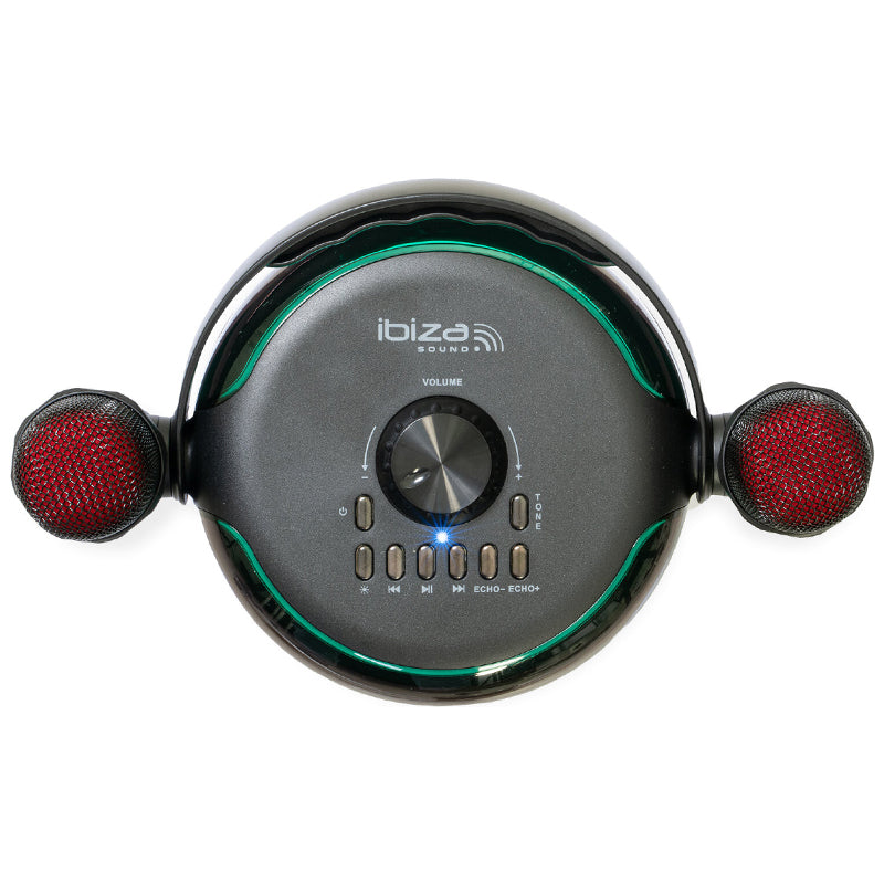 Boxa Karaoke Cu 2 Microfoane Wireless Bt/usb/msd/aux - Negru