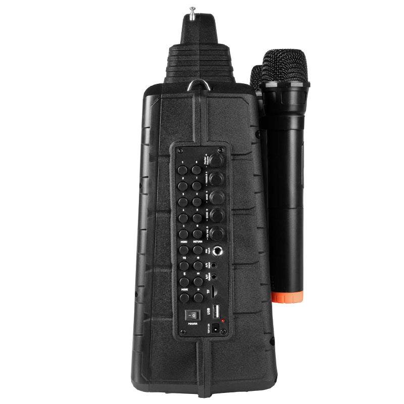 Set portabil karaoke cu ecran 14.1", 2 microfoane wireless, Bluetooth, Ibiza Sound KARAVISION
