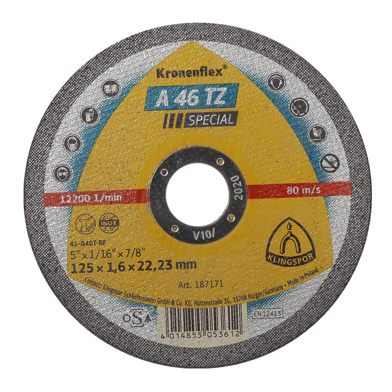Disc debitare inox 125×1.6 mm pentru oțel, tablă, metal, Klingspor KL187171