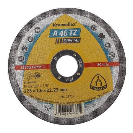 Disc debitare inox 125×1.6 mm pentru oțel, tablă, metal, Klingspor KL187171