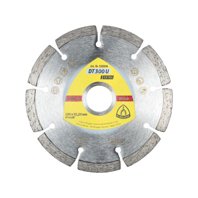 Disc diamantat segmentat KLINGSPOR DT300U pentru materiale de construcții orificiu 22,2 mm