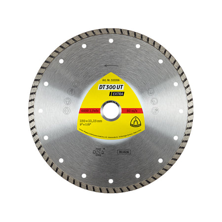 Disc diamantat turbo KLINGSPOR DT 300 UT EXTRA, universal pentru materiale de construcții și beton, dinți turbo, performanță ridicată