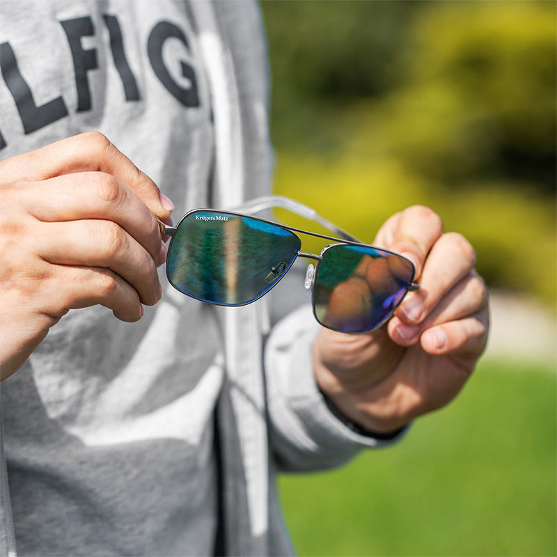 Ochelari de soare polarizați cu protecție UV 400, balamale metalice, husă | Kruger Matz KM00035