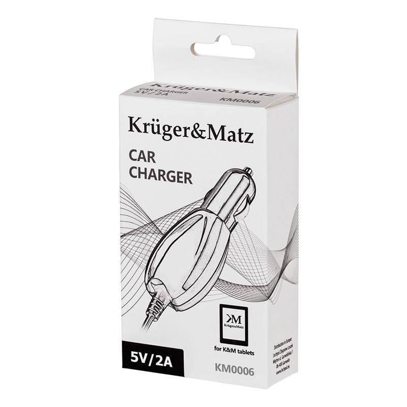 Alimentator auto pentru tabletă 5 V 2 A cu mufă 0,7 × 2,5 × 10 mm Kruger Matz KM0006