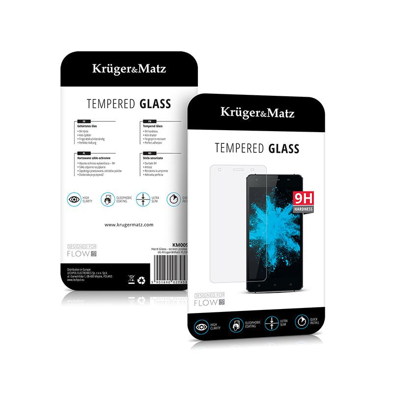 Folie sticla temperata Flow 5+ cu duritate 9H pentru telefon Kruger Matz KM0092