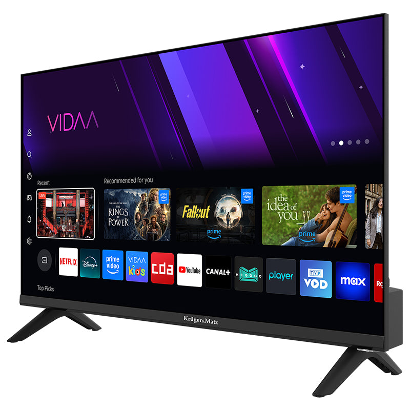 Televizor LED HD Smart VIDAA de 61 cm cu Wi-Fi și tuner DVB-T2/S2 Kruger Matz KM0224-V3