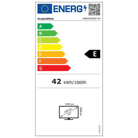 Televizor Smart VIDAA Full HD de 43 inch 108 cm KRUGER&MATZ KM0243FHD-V2