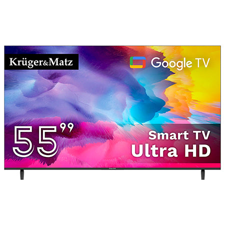 Televizor Smart Google TV Ultra HD 4K cu diagonala de 55 inch Kruger Matz KM0255UHD-G
