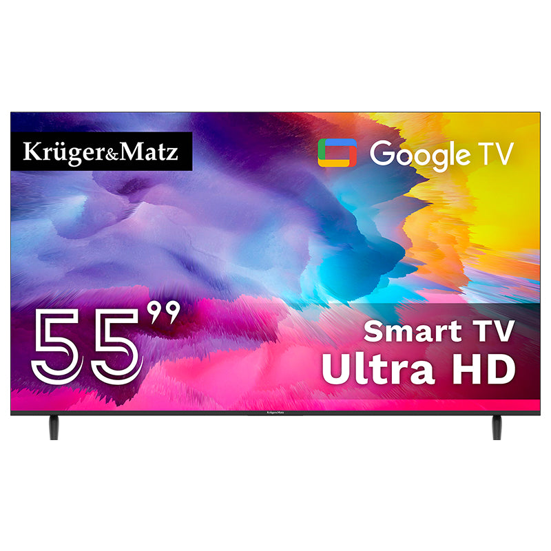 Televizor Smart Google TV Ultra HD 4K cu diagonala de 55 inch Kruger Matz KM0255UHD-G