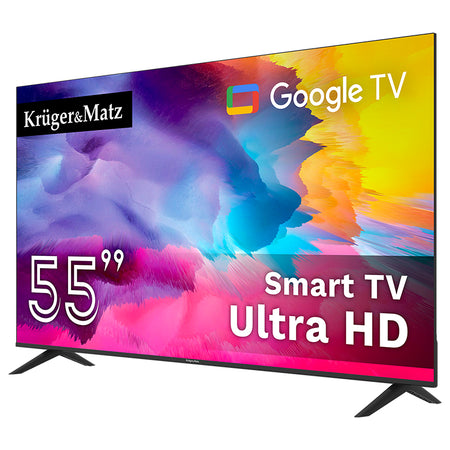 Televizor Smart Google TV Ultra HD 4K cu diagonala de 55 inch Kruger Matz KM0255UHD-G