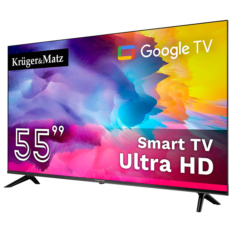 Televizor Smart Google TV Ultra HD 4K de 55 inch cu rezoluție 3840 × 2160 px Kruger Matz KM0255UHD-SA